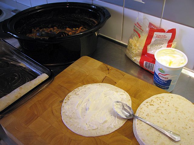 tortilla med crême fraiche