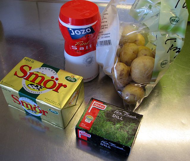 Dillslungad färskpotatis: ingredienser
