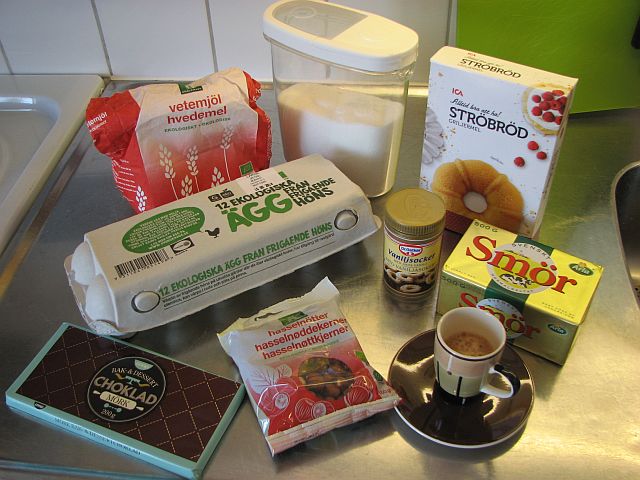 Fransk chokladtårta: ingredienser till tårtbotten