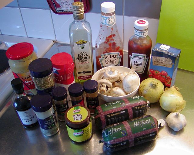 Min berömda köttfärssås: Ingredienser
