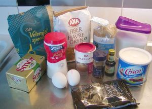 Havrekakor med chokladknappar: ingredienser