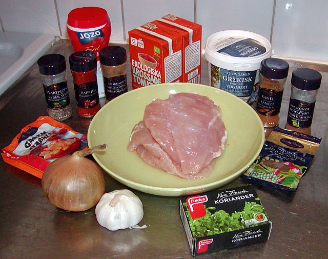 Kyckling Tikka Masala: ingredienser