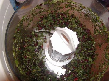 Finhacka örter och tranbär