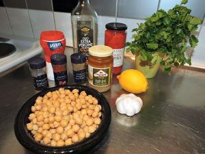 Hummus med grillad paprika: ingredienser