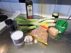 Kikärts- och purjolökssoppa: ingredienser