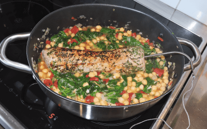 Fläskfile med spenat paprika o kikärter 17