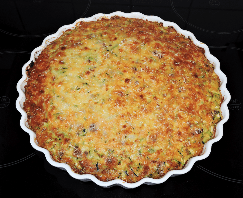 Zucchiniquiche med mozzarella