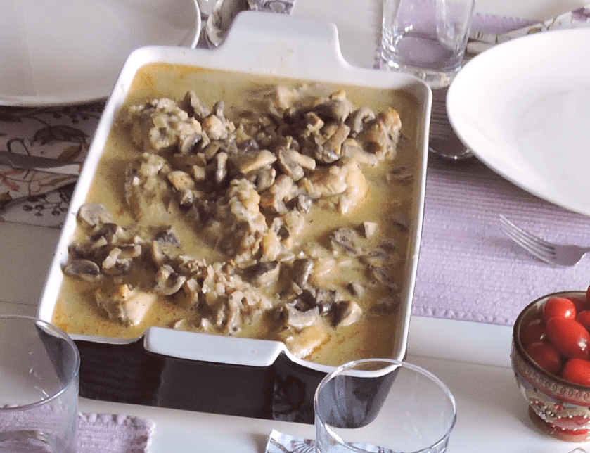 Kyckling i rieslingsås