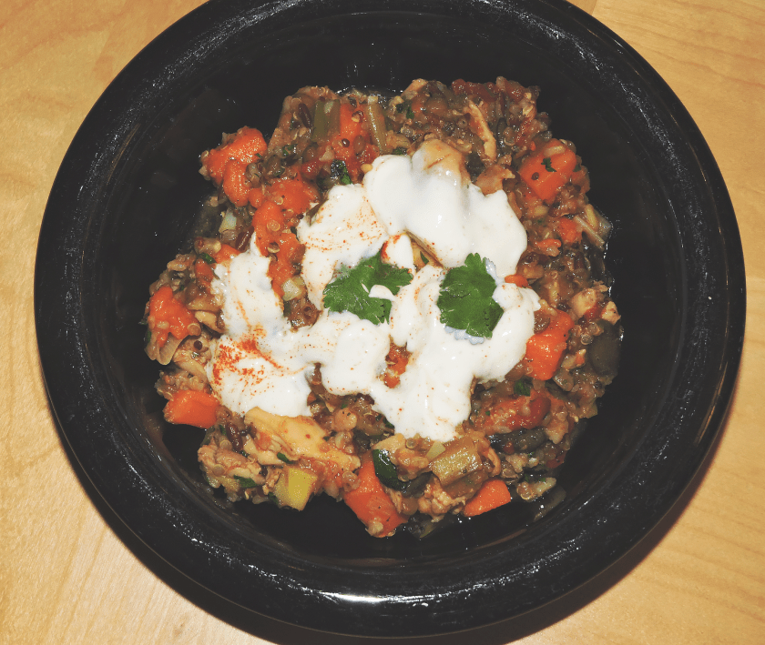 Chipotlekyckling med sötpotatis och risblandning